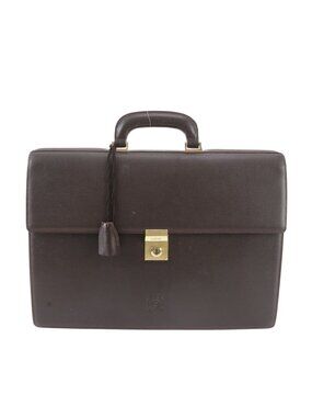 Loewe Anagram Leather Business Document Briefcase Tote Brown